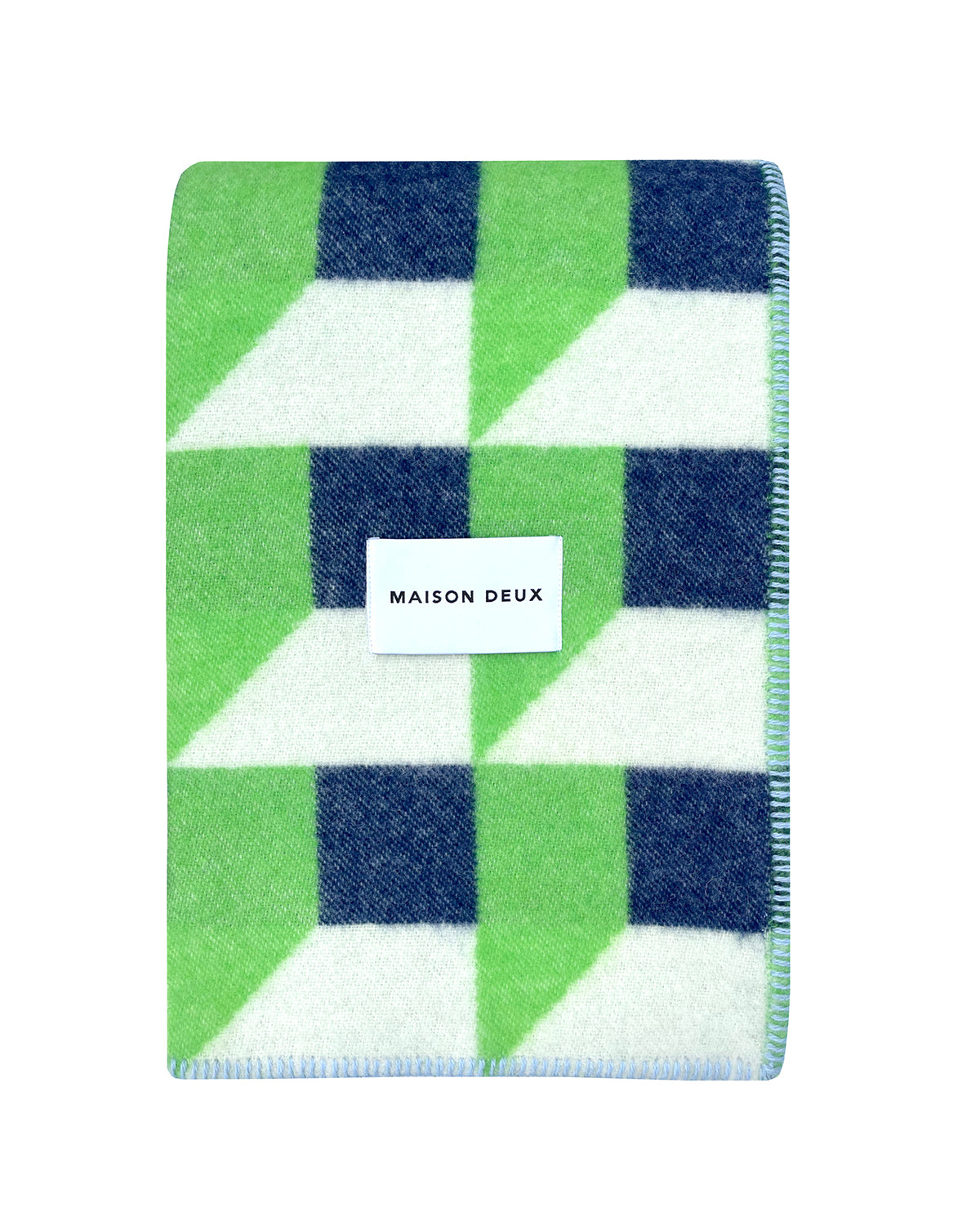 Blanket CUBICS Apple / Navy Print 4.25 x 6.5 ft