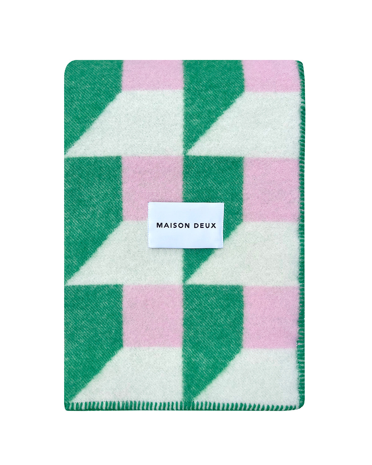 Blanket CUBICS Grass / Pink Print 4.25 x 6.5 ft