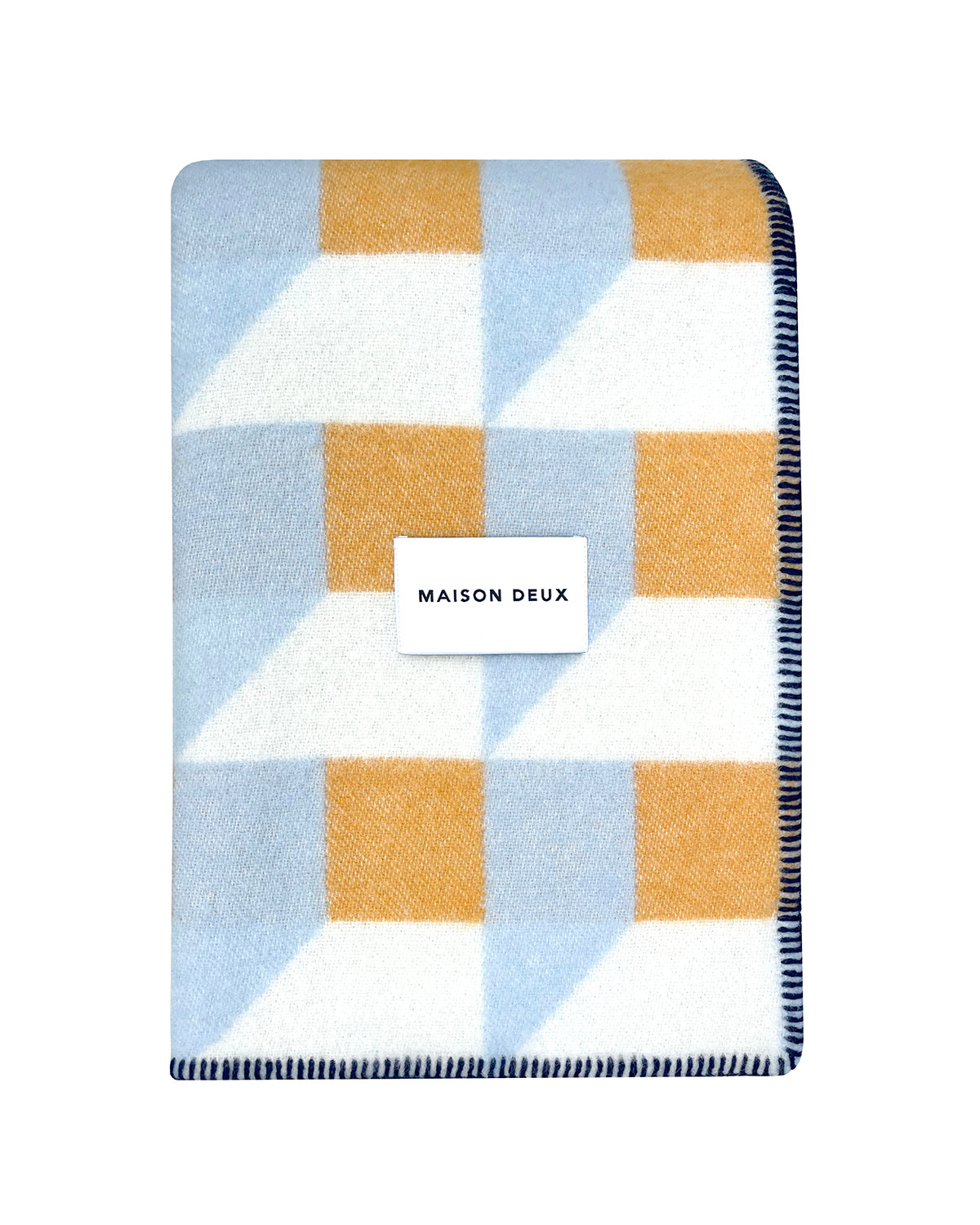 Blanket CUBICS Blue / Honey Print 4.25 x 6.5 ft