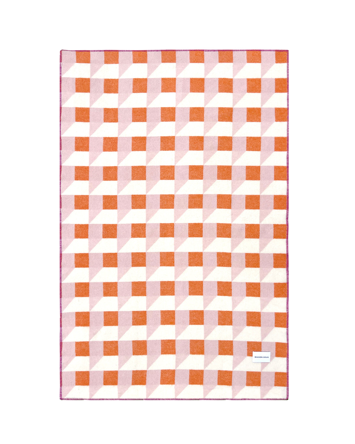 Blanket CUBICS Pink / Carrot Print 4.25 x 6.5 ft