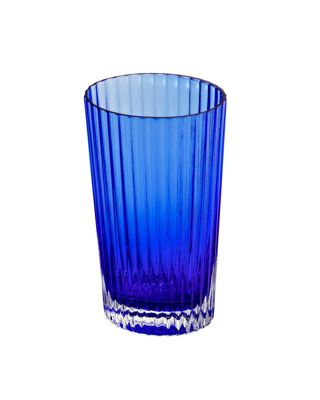 Water Glass NASTRI Set of 6  Blue 9.8 oz, H 4.75"