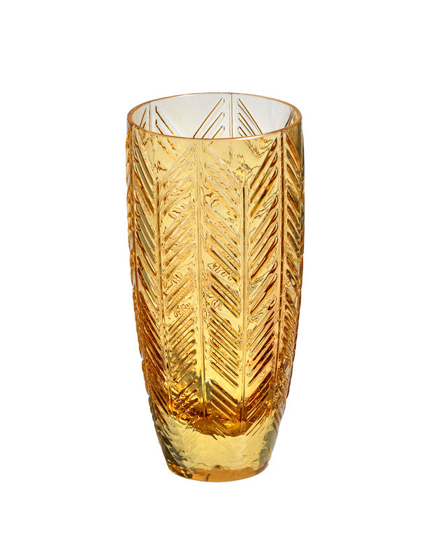 Missoni Home Champagne Glasses ZIG ZAG Set of 6  Amber 11 oz, diam. 2.5", H 5.5"