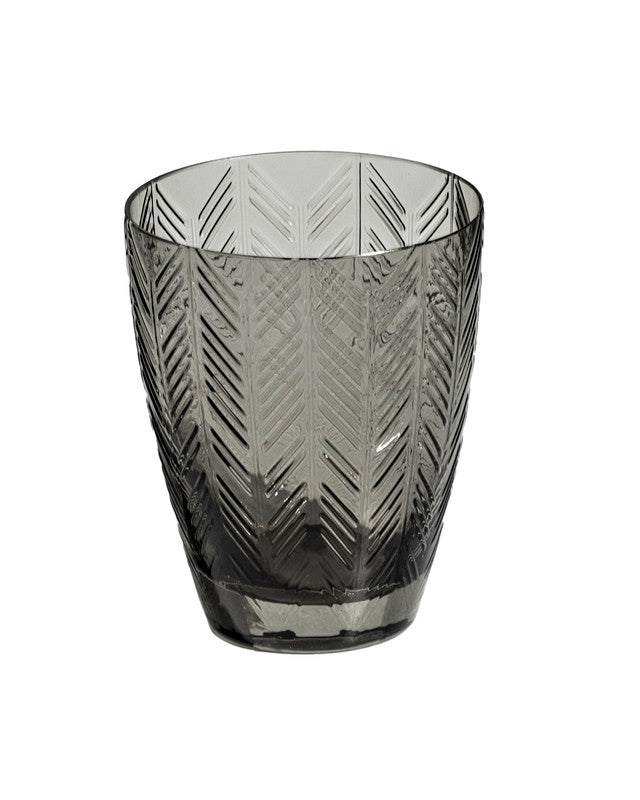 Water Glass ZIG ZAG Set of 6  Grey 11.8 oz, diam. 3.3", H 4"