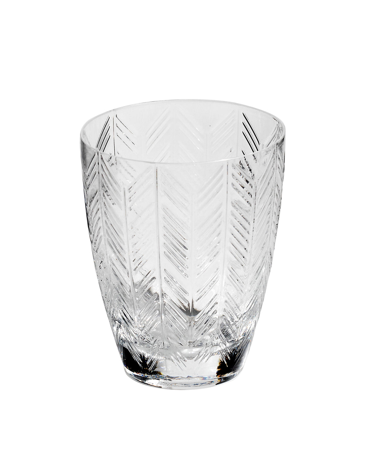 Water Glass ZIG ZAG Set of 6  Transparent 11.8 oz, diam. 3.3", H 4"