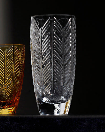 Missoni Home Champagne Glasses ZIG ZAG Set of 6  Transparent 11 oz, diam. 2.5", H 5.5"