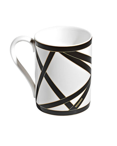 Missoni Home Mug Cup NASTRI in Luxury Box Black diam. 3", H 3.9", cap. 12.5 oz