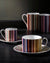 Tea Cup & Saucer STRIPES Set of 2 in Luxury Box Jenkins 156 diam. 3.3", H 2.3", cap. 7.5 oz, Saucer diam. 6"