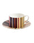 Tea Cup & Saucer STRIPES Set of 2 in Luxury Box Jenkins 156 diam. 3.3", H 2.3", cap. 7.5 oz, Saucer diam. 6"