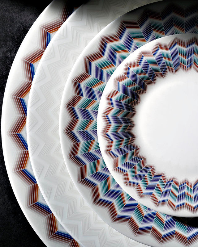 Missoni Home Dessert Plates ZIG ZAG Set of 6 Jarris 148 diam. 8.5"