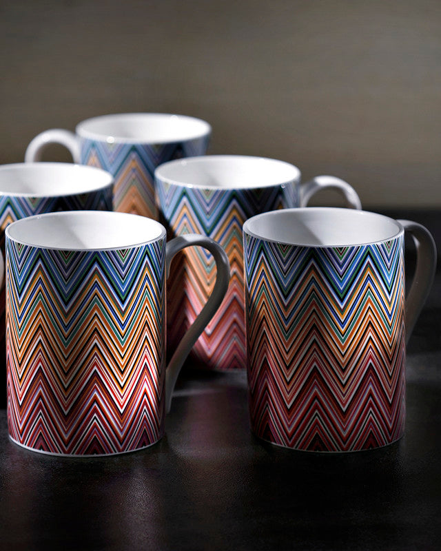 Missoni Home Mug Cup ZIG ZAG in Luxury Box Jarris 156 diam. 3", H 3.9", cap. 12.5 oz