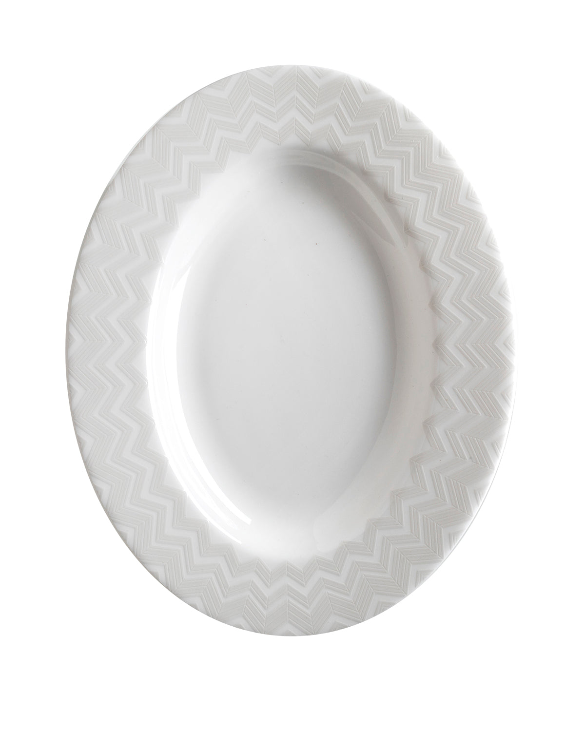 Missoni Home Dinner Plates ZIG ZAG Set of 6  White diam. 10.75"