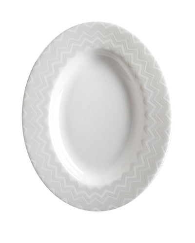 Missoni Home Dinner Plates ZIG ZAG Set of 6  White diam. 10.75"