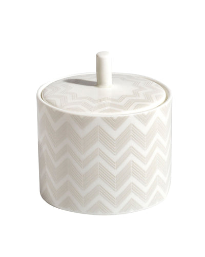 Missoni Home Sugar Pot ZIG ZAG  White diam. 3.3", H 3.5"