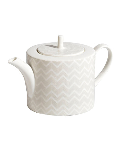 Tea Pot or Coffee Pot ZIG ZAG  White diam. 4.75", H 4.5"