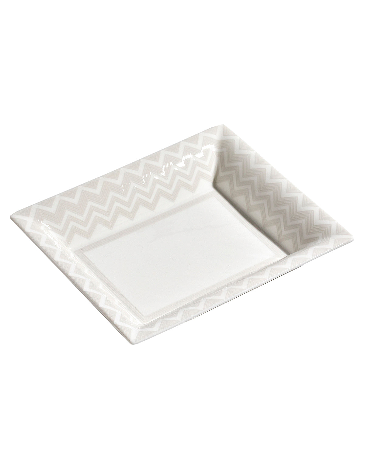 Tray ZIG ZAG Rectangular Large in Luxury Box White 8.5" x 6.75"