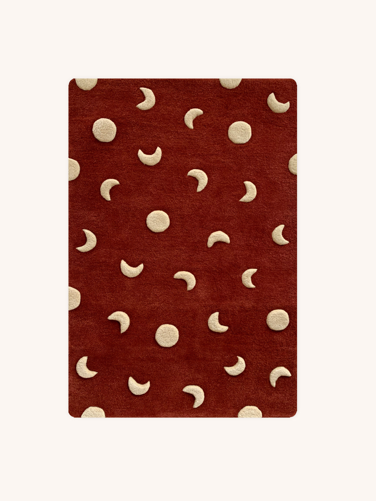 Maison Deux Rug MOONS Brick Red / Gold Print 2.6 x 3.9 ft