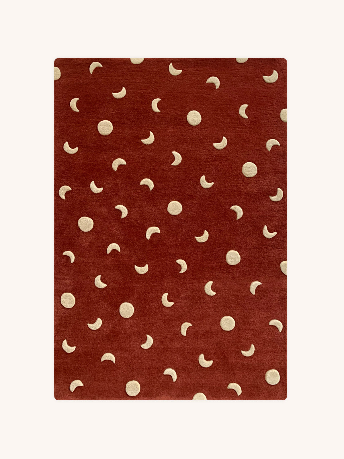 Maison Deux Rug MOONS Brick Red / Gold Print 3.9 x 5.9 ft