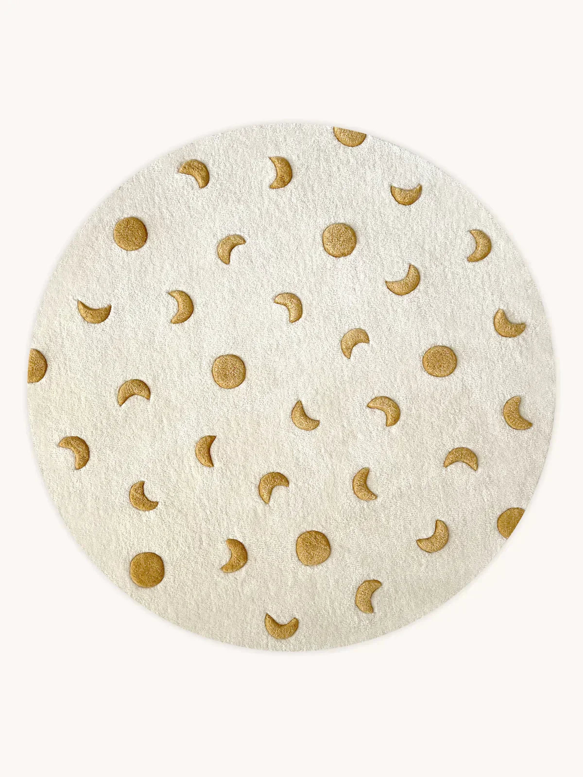 Maison Deux Rug MOONS Cream / Gold Round Diam. 3.9 ft