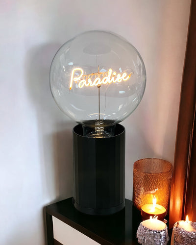 Bulb PARADISE Amber with Base Table Lamp PORTABLE