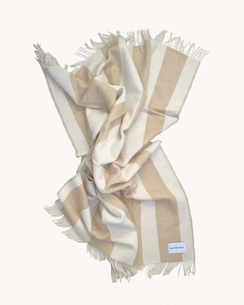 Maison Deux Blanket ROUGH STRIPE Sand