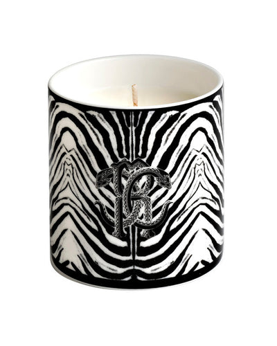 Roberto Cavalli Home Scented Candle ZEBRA 270 g  Black diam. 3.3", H 3.5"