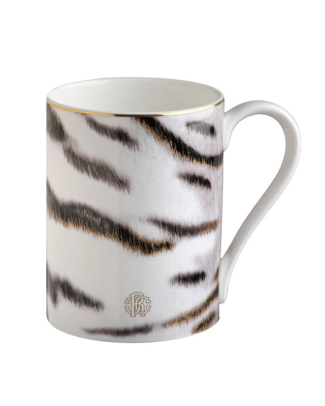 Roberto Cavalli Home Mug Cup TIGER in Luxury Box diam. 2.5", H 3.3", cap. 12.5 oz