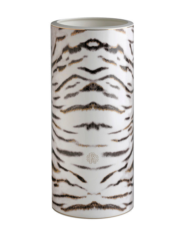 Roberto Cavalli Home High Vase TIGER   diam. 6.3", H 14"