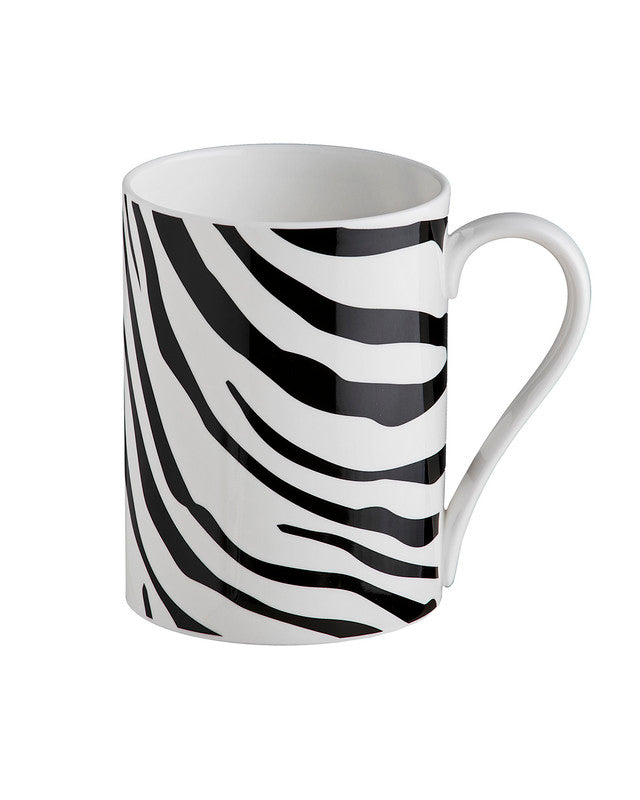 Roberto Cavalli Home Mug Cup ZEBRAGE in Luxury Box diam. 2.5", H 3.3", cap. 12.5 oz