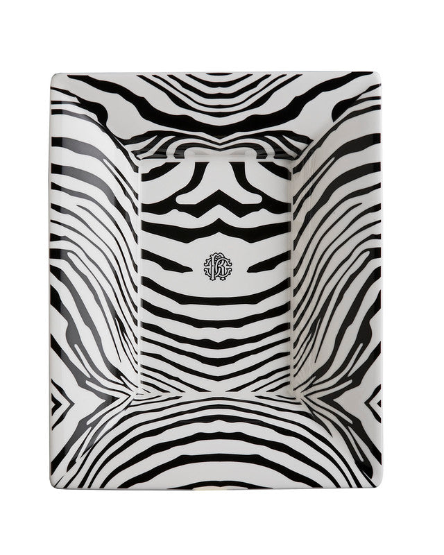 Roberto Cavalli Home Tray ZEBRAGE Rectangular Large  7.75" x 6.3"