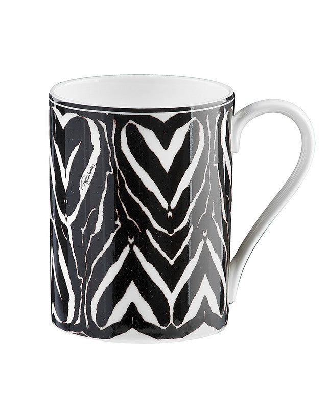 Roberto Cavalli Home Mug Cup ZEBRA in Luxury Box diam. 2.5", H 3.3", cap. 12.5 oz