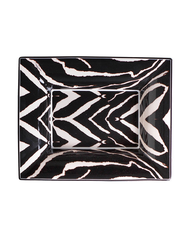 Roberto Cavalli Home Tray ZEBRA Rectangular Large  7.75" x 6.3"