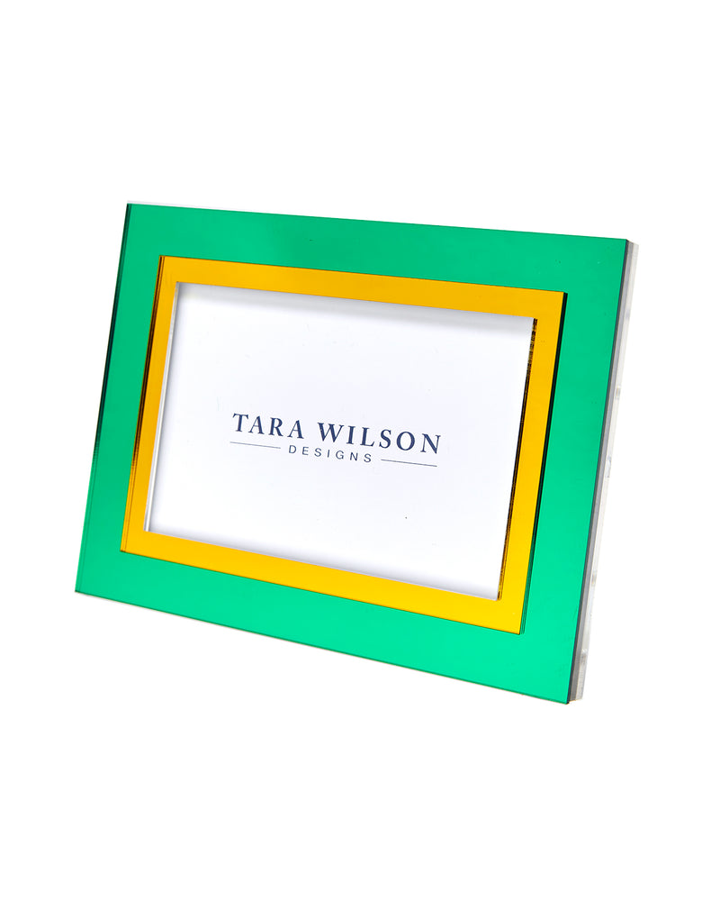 Tara Wilson Designs Frame INLAID Yellow & Green for Photo Size 5" x 7"