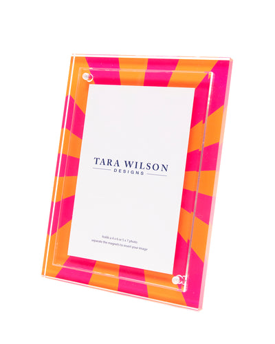 Tara Wilson Designs Frame SUNBURST Orange and Pink