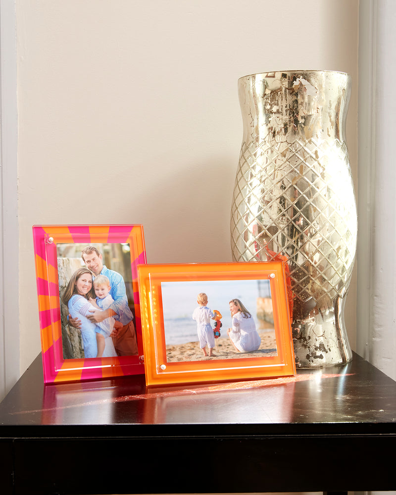 Tara Wilson Designs Frame SUNBURST Orange and Pink