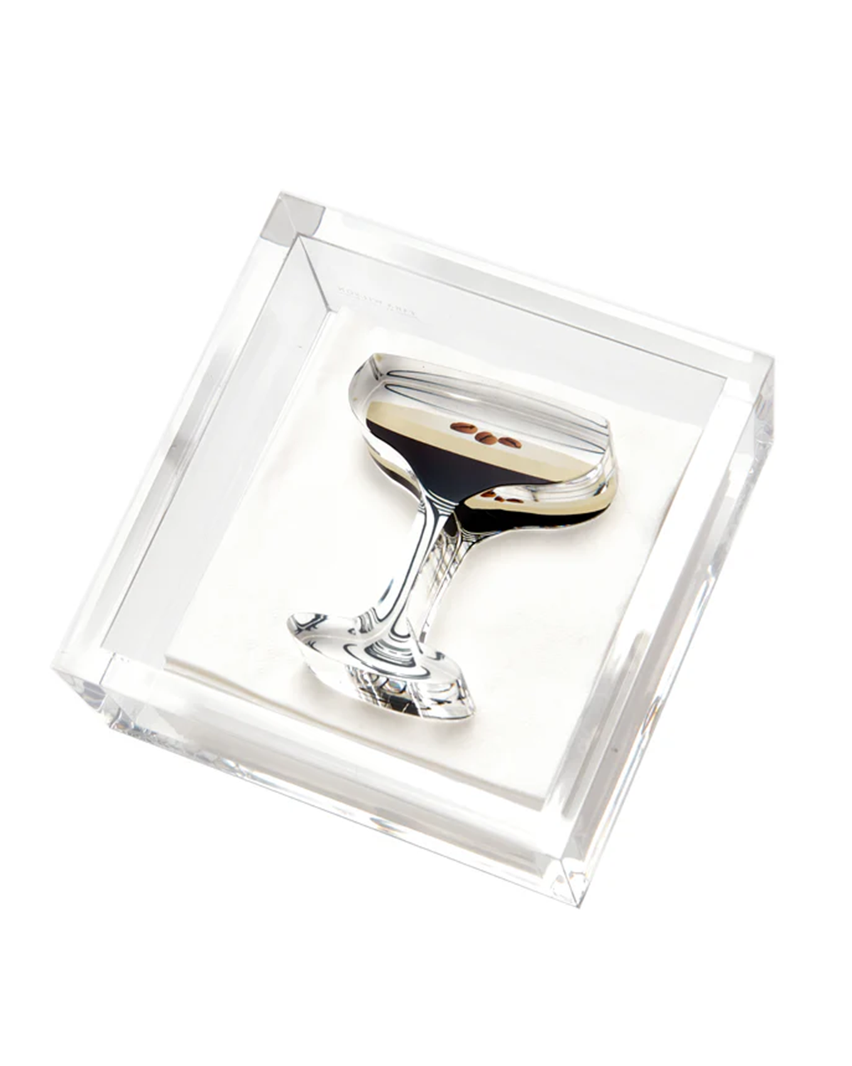 Tara Wilson Designs Cocktail Napkin Holder ESPRESSO MARTINI 6" x 6"