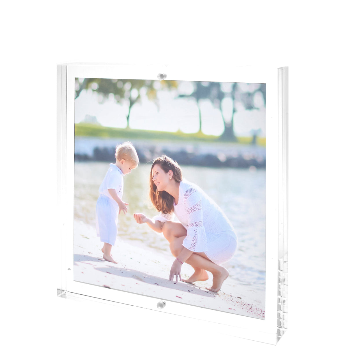 Tara Wilson Designs Frame THICK BLOCK DOUBLE SIDED 8" x 8" for Photo Size 8" x 8" or 7" x 7"